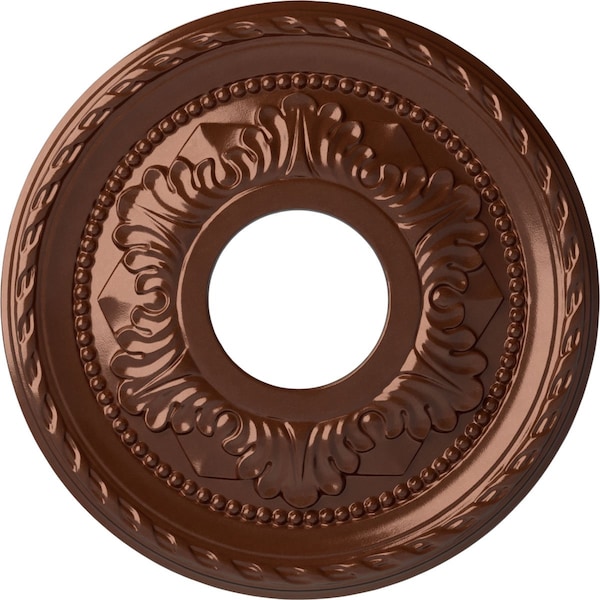 Ekena Millwork Palmetto Ceiling Medallion (Fits Canopies up to 4 7/8"), 12 1/8"OD x 3 1/2"ID x 1"P, Copper Penny CM12PMCPS - main